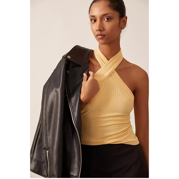 Anthropologie Ribbed Halter Tank New With Tags Size L - Picture 1 of 5